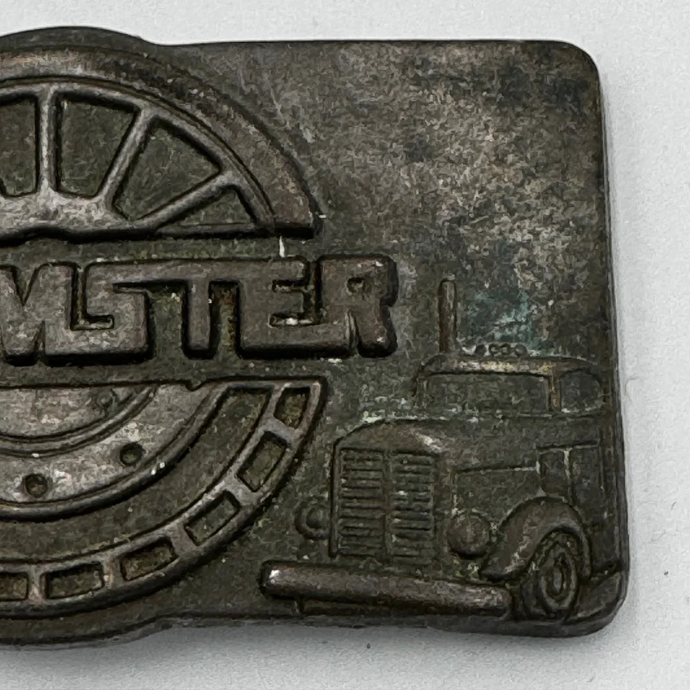 Vintage Teamster Belt Buckle Trucking Union Horse‎ Semi Truck Metal Americana